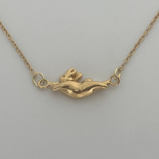 Dancing Bunny Necklace - Gold