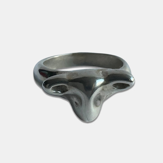Cow Head Ring - Silver