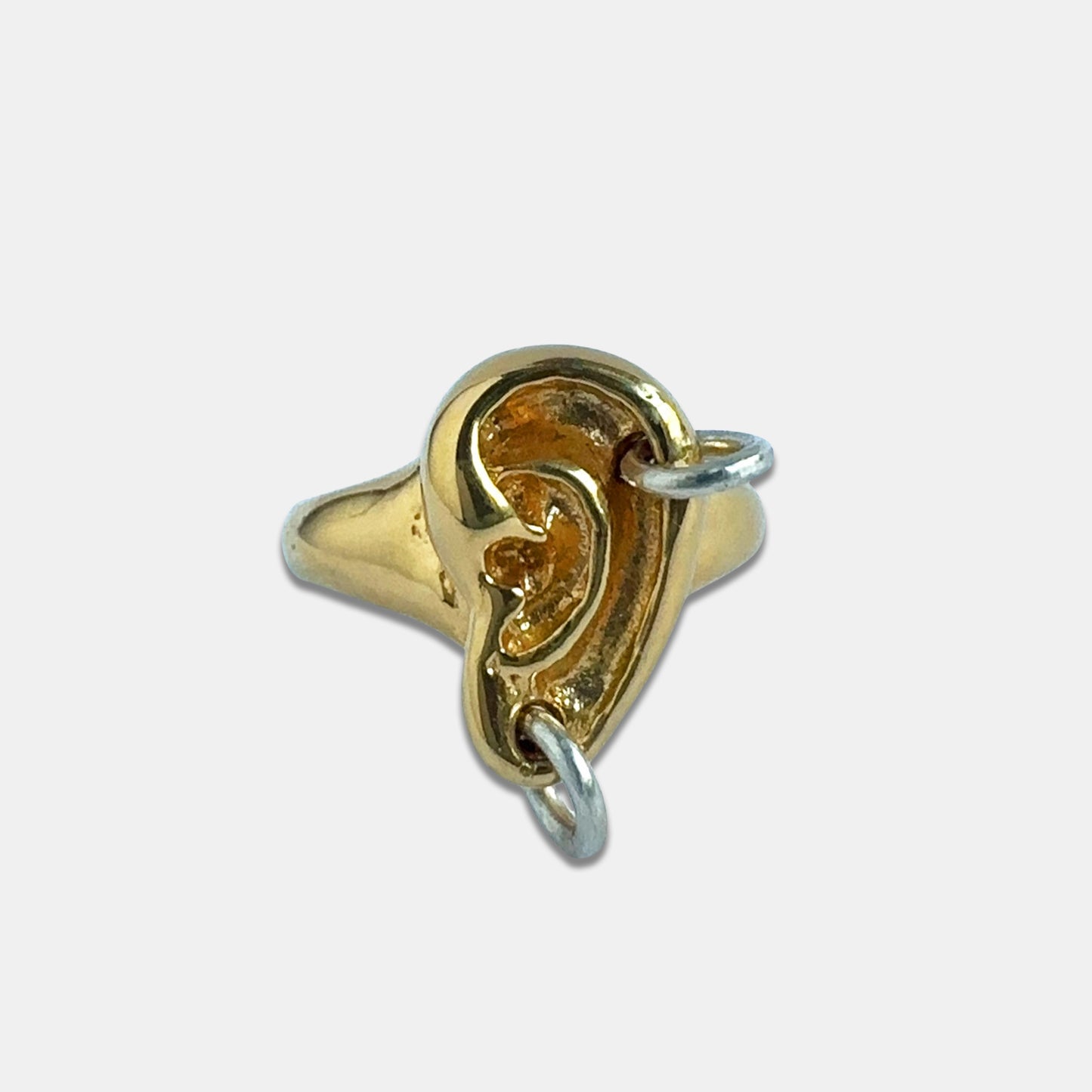 Ear Ring Double Pierced - Gold (Silver Hoop)