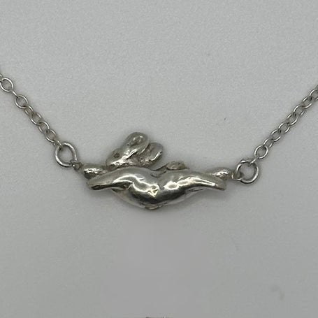 Dancing Bunny Necklace - Silver - Necklaces