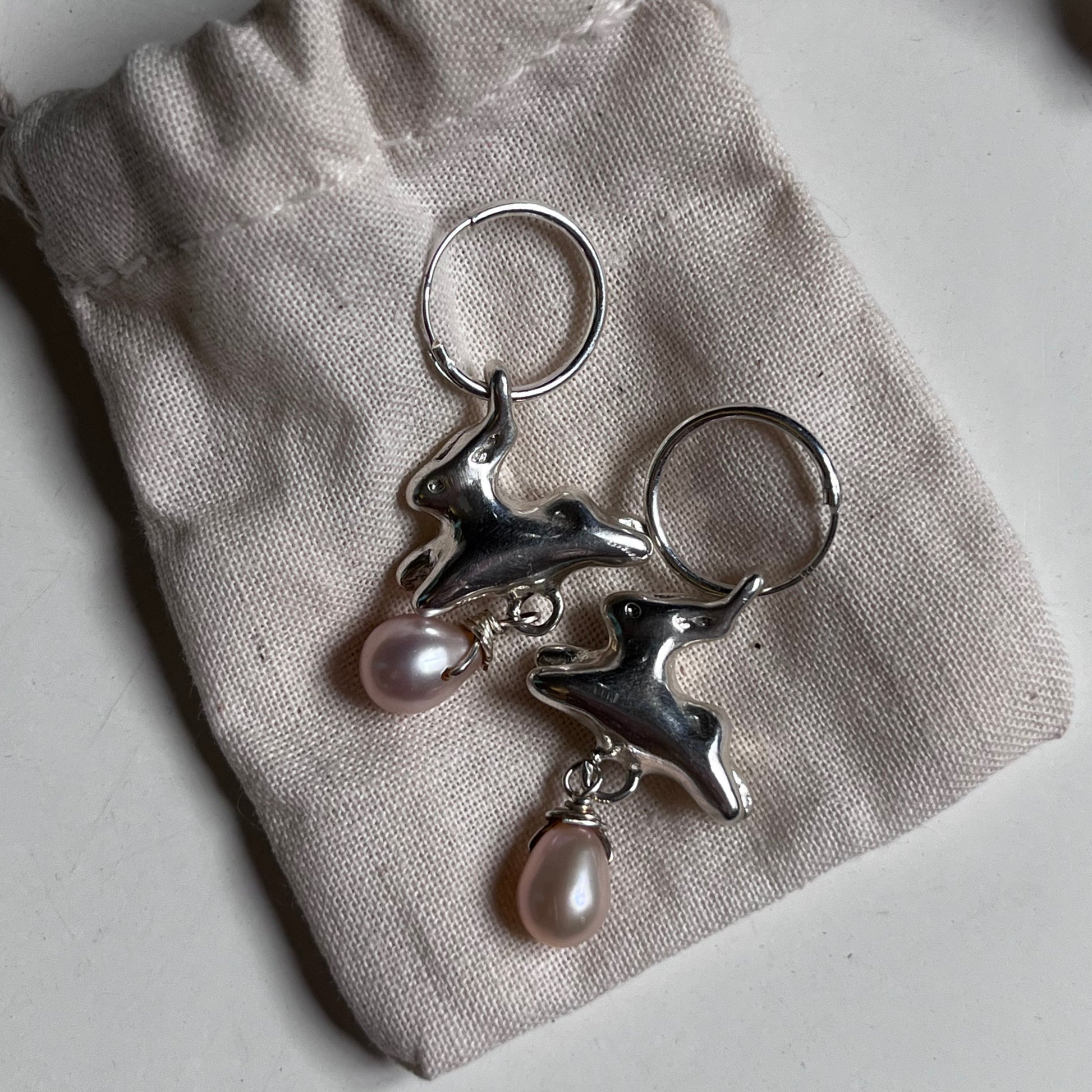 La Conejita, Bunny Earrings - Silver - Earrings