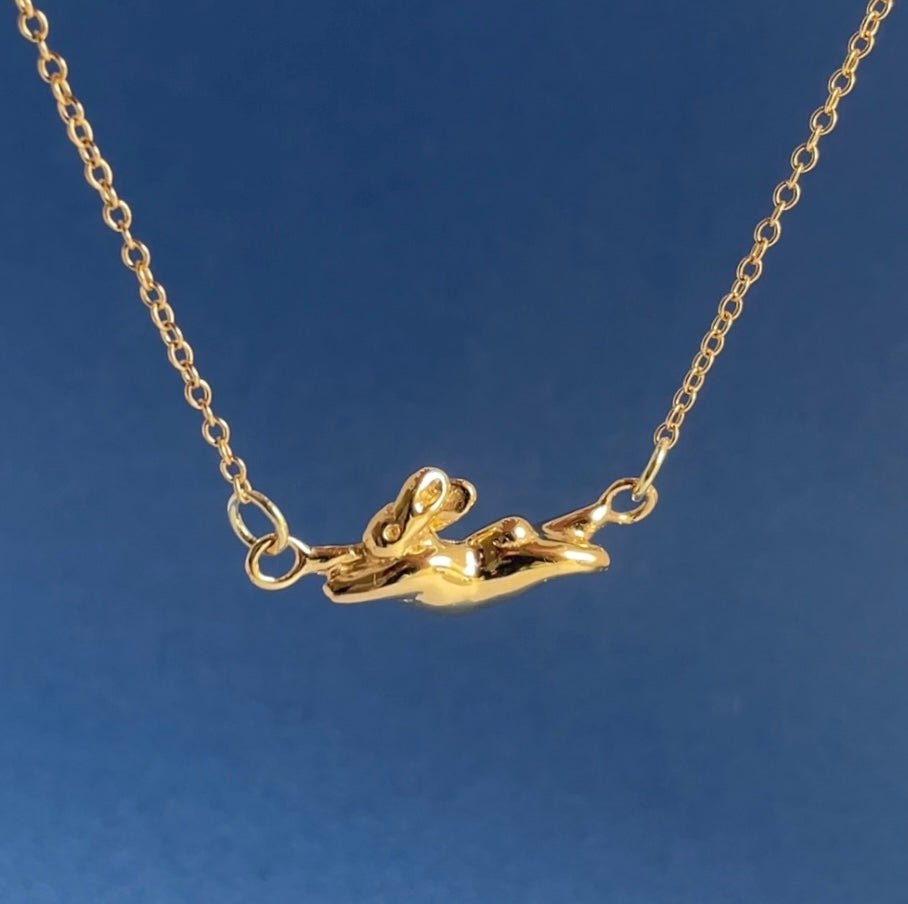 Dancing Bunny Necklace - Gold - Necklaces