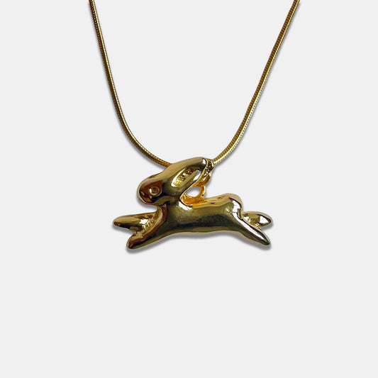 La Conejita Necklace, Bunny Necklace - Gold