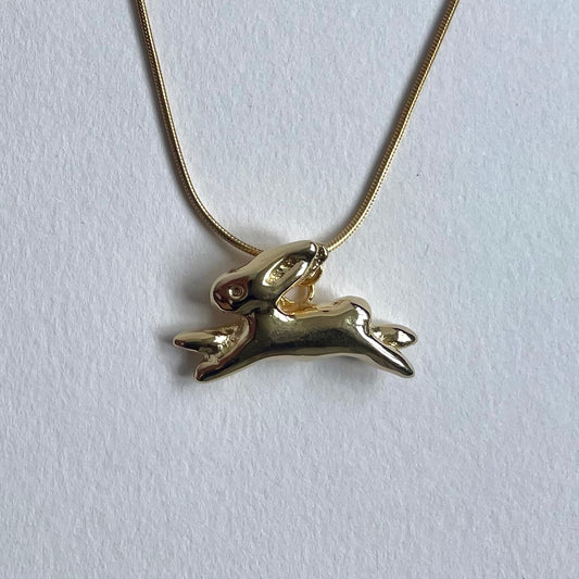 La Conejita Necklace, Bunny Necklace - Gold