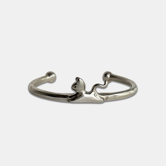 Cat Bangle - Silver