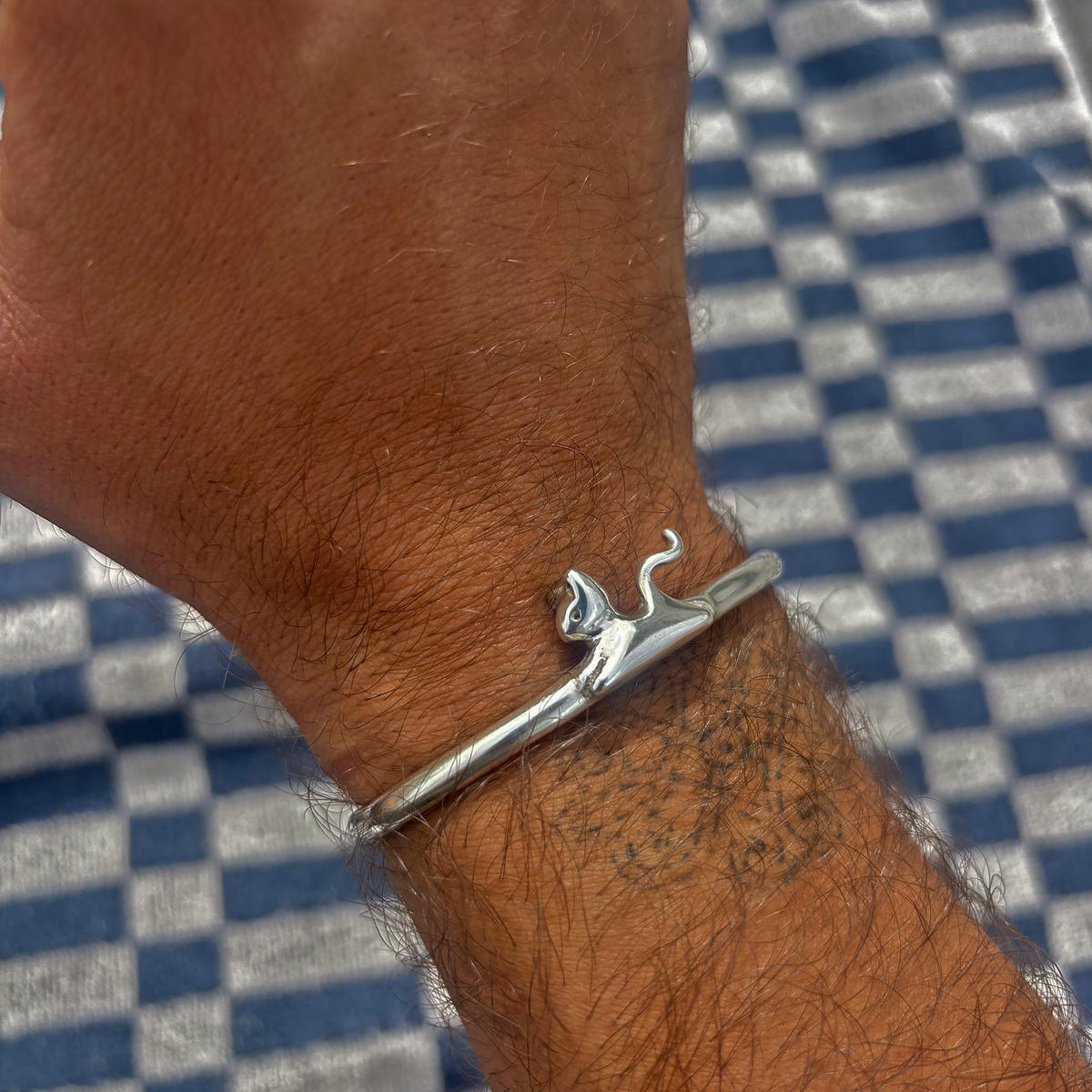 Cat Bangle - Silver