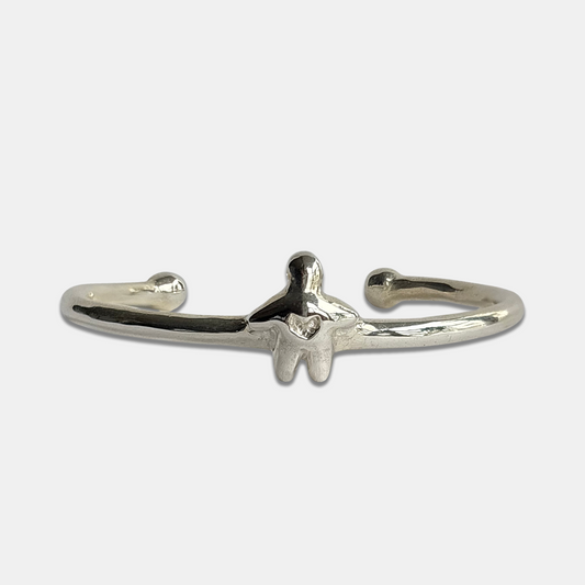 Heart Stopper Bangle - Silver