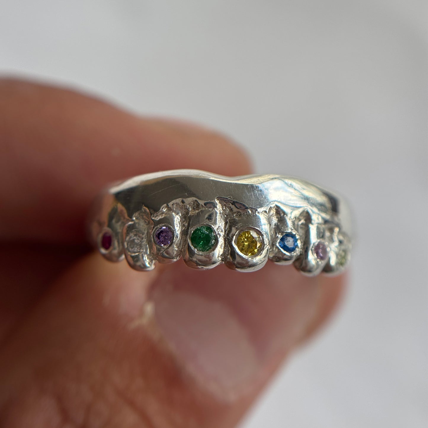 Tooth Gem Ring - Silver