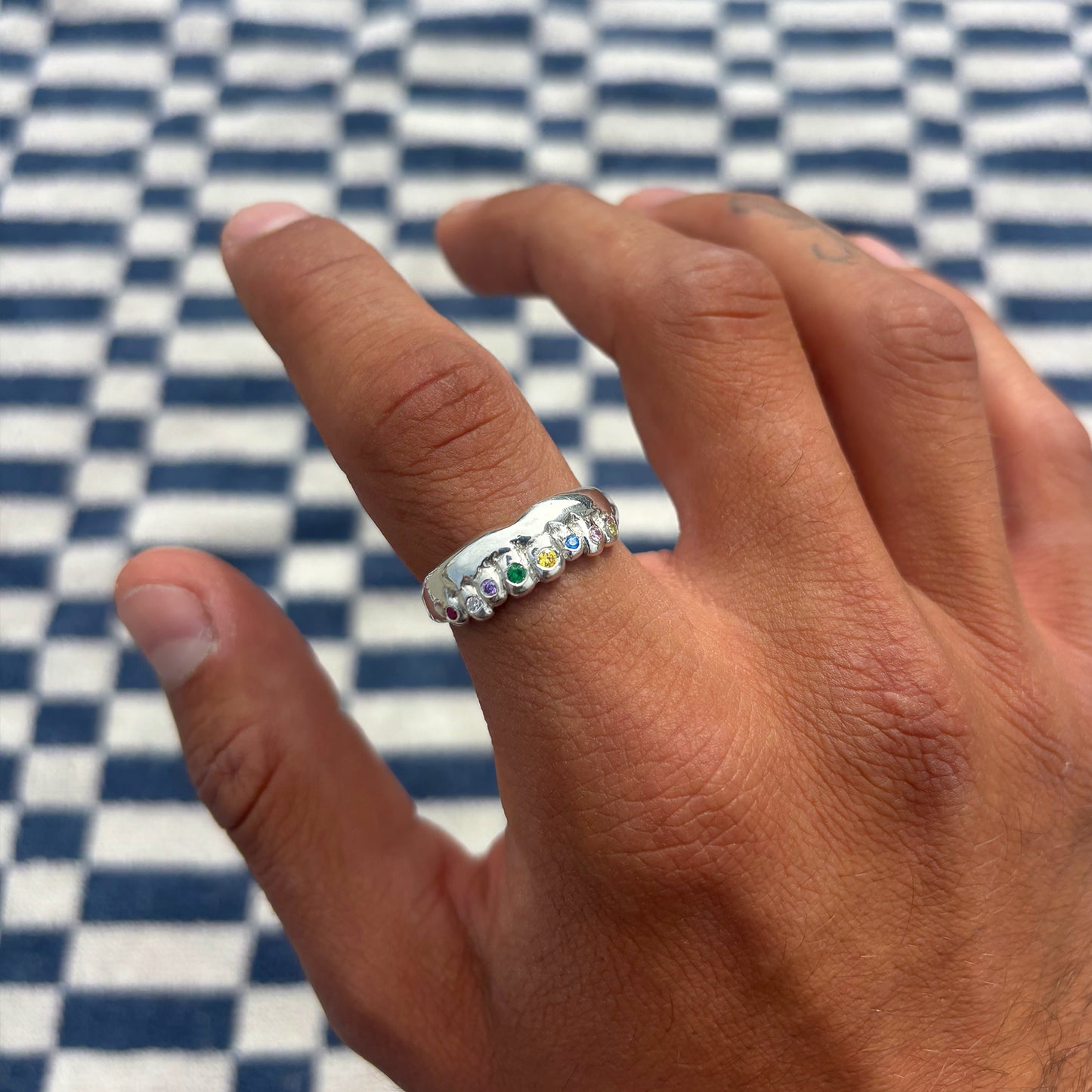 Tooth Gem Ring - Silver