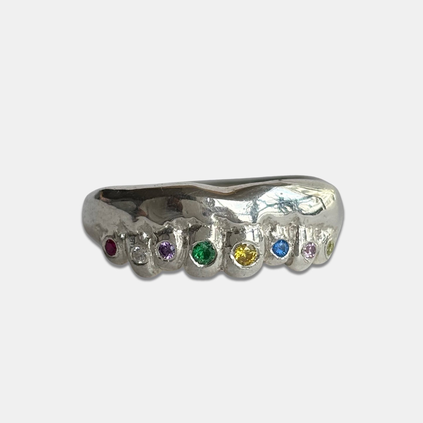 Tooth Gem Ring - Silver